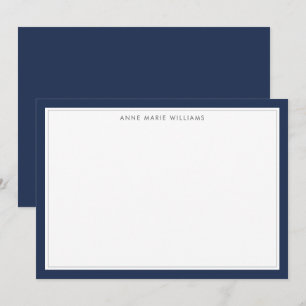 Notas Cartão de Nome Minimalista Azul Marinho com Duas B