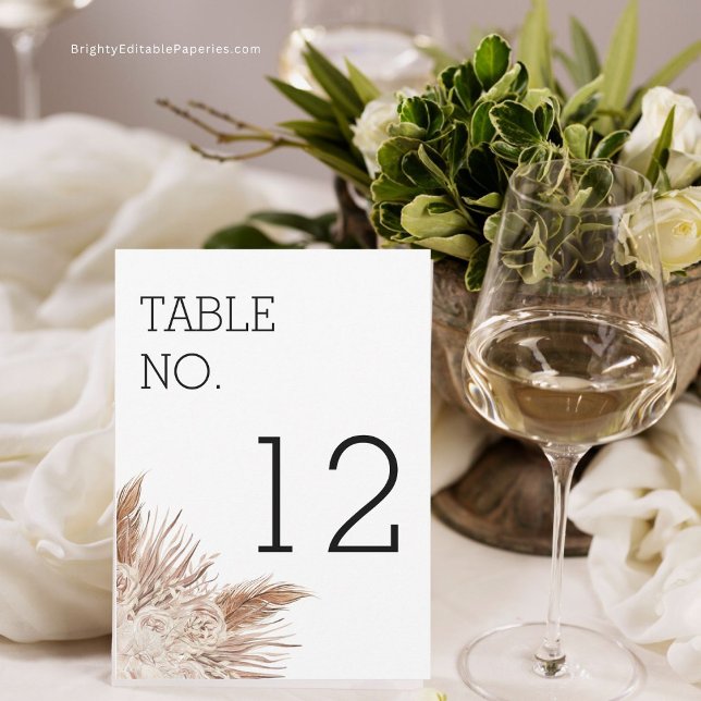 Notas Cartão de Número da Mesa de Casamento Moderno Rust (Personalize Your Reception with Rustic Table Numbers)