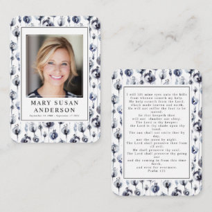 Notas Cartão de Oração de Foto Memorial do Funeral Flora