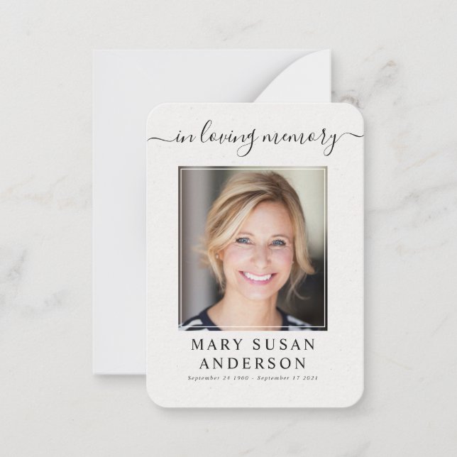 Notas Cartão de Oração de Foto Memorial Funeral Cardeal (Frente)