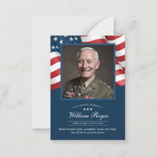 Notas Cartão de Oração Memorial Patriótico