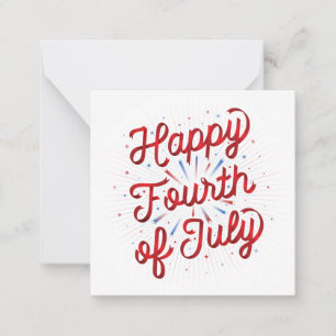 Notas Cartão de Papelaria Feliz 4 de Julho (Vermelho)