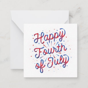 Notas Cartão de Papelaria Feliz 4 de Julho (Vermelho/Azu