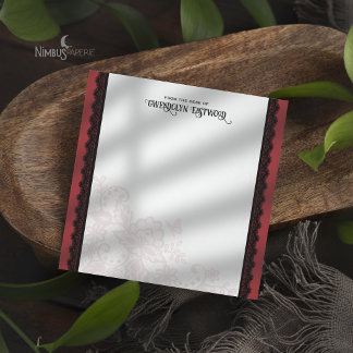 Notas Cartão de Papelaria Quadrado Vermelho Escuro com R