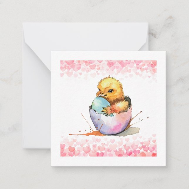 Notas Cartão de Páscoa de Pintainho (estilo postal) (Frente)