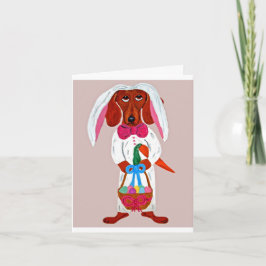 Notas Cartão de Páscoa do Dachshund Coelho da Páscoa fel
