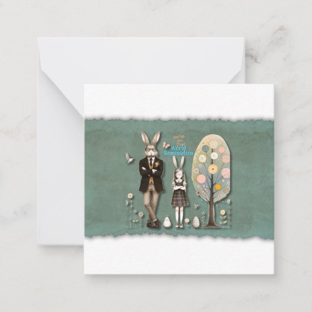 Notas Cartão de Páscoa - Dominação Mundial, Um Ovo de Ca (Frente)