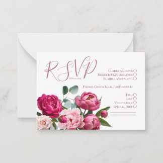 Notas Cartão de Pensão de Casamento RSVP