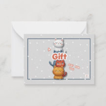 🎁Cartão de Presente de Gatinho Fofo | Cartão de N