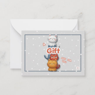 Notas 🎁Cartão de Presente de Gatinho Fofo | Cartão de N