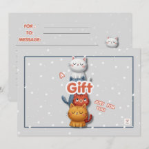 Cartão de Presente de Gatinho Fofo | Cartão de Not