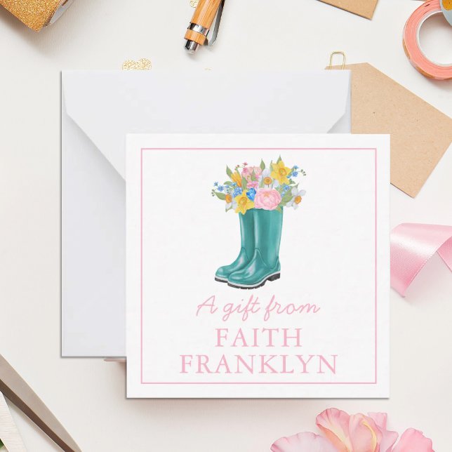 Notas Cartão de Presente Personalizado de Botas Florais  (Criador carregado)