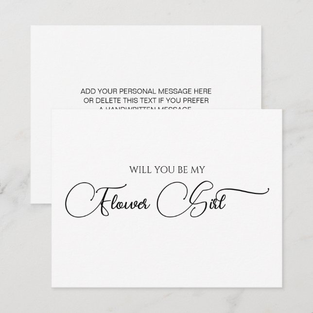 Notas Cartão de Proposta de Menina de Flores com Letra S (Frente/Verso)