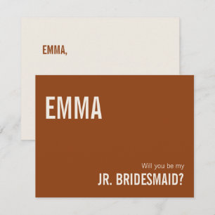 Notas Cartão de Proposta Simples Terracotta Junior Bride
