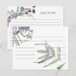 Notas Cartão de Receita de Casamento com Aquarela de Lav