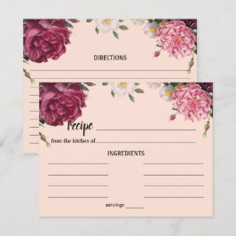 Notas Cartão de Receita de Casamento Elegante em Burgund