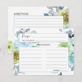 Notas Cartão de Receita de Casamento Floral Azul Claro A