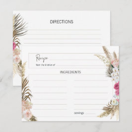 Notas Cartão de Receita de Casamento Floral Boho Pastel 