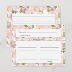 Notas Cartão de Receita de Casamento Floral Magnolia, B