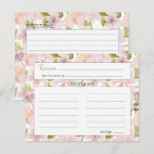 Cartão de Receita de Casamento Floral Magnólia Ros
