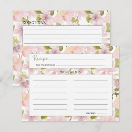 Notas Cartão de Receita de Casamento Floral Magnólia Ros