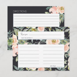 Notas Cartão de Receita de Casamento Floral Pastel Verde