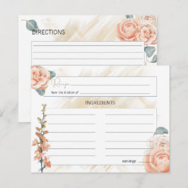 Notas Cartão de Receita de Casamento Floral Rosa Boho Mo