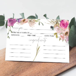 Notas Cartão de Receita de Casamento Floral Rosa Poeira 