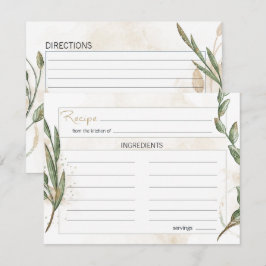 Notas Cartão de Receita de Casamento Floral Verde Sage D