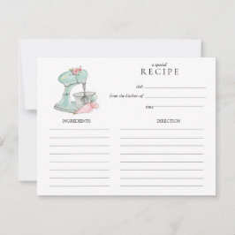 Notas Cartão de receita de misturador de bolo aquarela r
