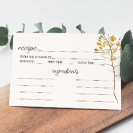 Notas Cartão de Receita de Noiva com Florais Minúsculos 