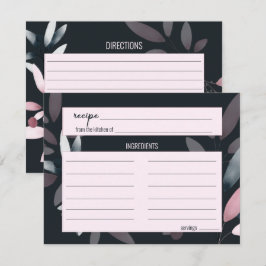 Notas Cartão de Receita de Noiva Floral Macia Elegante R