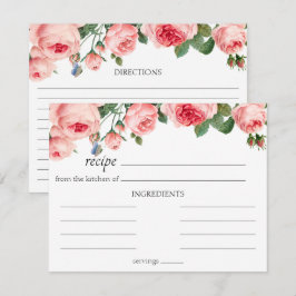 Notas Cartão de Receita de Noiva Rosa Floral Rosa Enrube