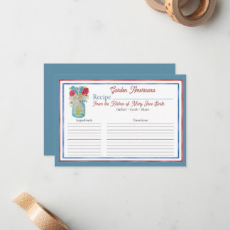 Notas Cartão de Receita Personalizada da Família Garden