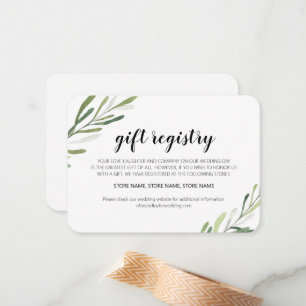 Notas Cartão de Registro Rustic Elegant Greenery Gift