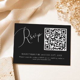Notas Cartão de Resposta de Casamento com Código QR Pret