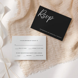 Notas Cartão de Resposta de Casamento Elegante Moderno d
