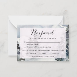 Notas Cartão de Resposta de Casamento Rustic Winter Moun