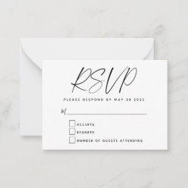 Notas Cartão de Resposta RSVP de Orçamento Simples Minim