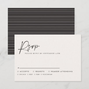 Notas Cartão de RSVP de Casamento com Script Minimalista