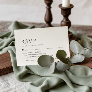 Notas Cartão de RSVP de Casamento Minimalista com Escolh