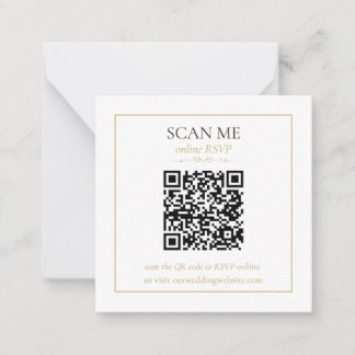 Notas Cartão de RSVP de Casamento Minimalista com Monogr