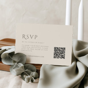 Notas Cartão de RSVP de casamento minimalista Taupe Ivor