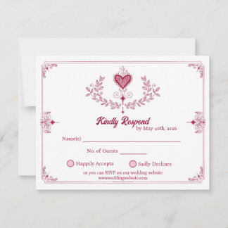 Notas Cartão de RSVP Ilustrado