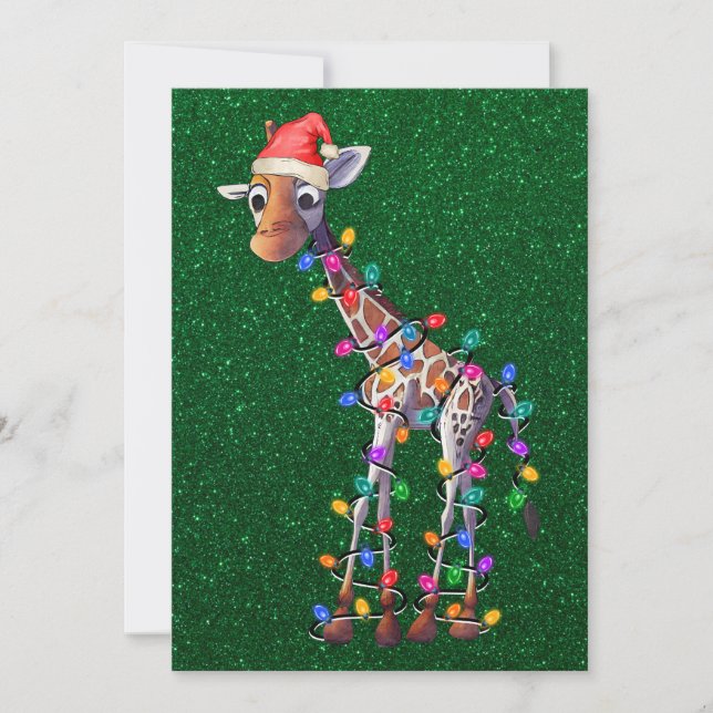 Notas Cartão de Saudação da Girafa de Natal (Frente)