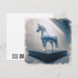Notas Cartão de Saudação de Cavalo Porcelanês Azul