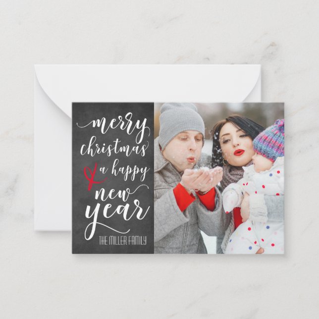 Notas Cartão de Saudação de Foto do Quadro Feliz de Nata (Frente)