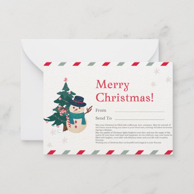Notas Cartão de Saudação de Natal (Frente)