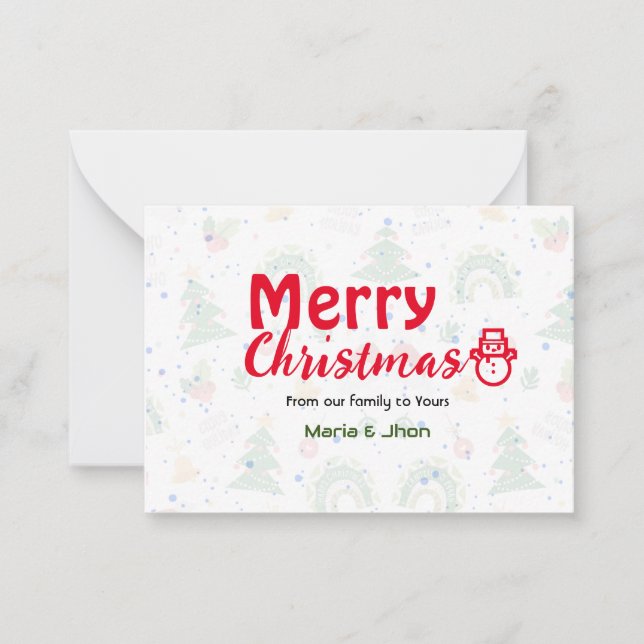 Notas Cartão de Saudação de Natal (Frente)