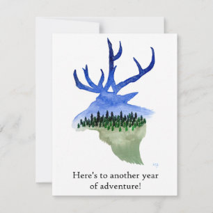 Notas Cartão de Saudação de Outro Ano da Adventure Elk